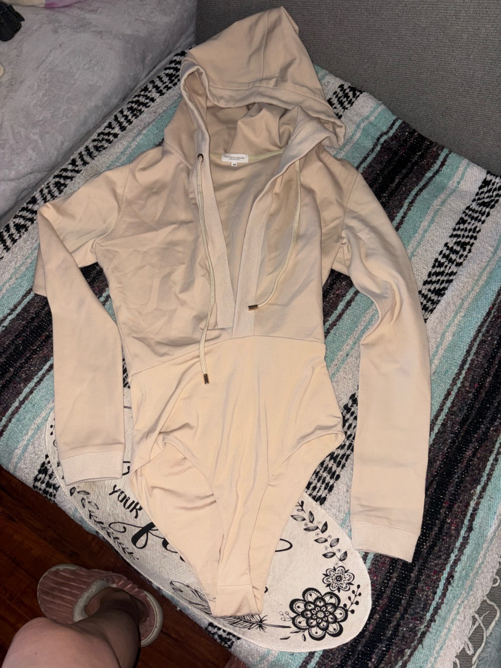 Women’s Lightweight Cream Hoodie bodysuit